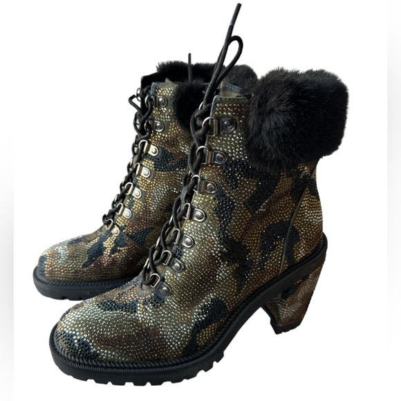 Jessica Simpson Deliah Womens Rhinestone Round Toe Ankle Boots Multi sz 7M - Picture 1 of 6